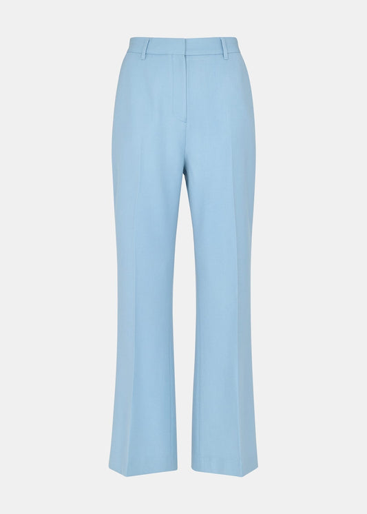 Blue Wool Blend Tailored Trousers