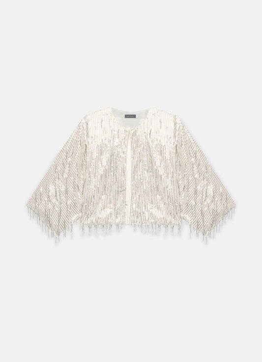 Silver Embellished Sequin Jacket