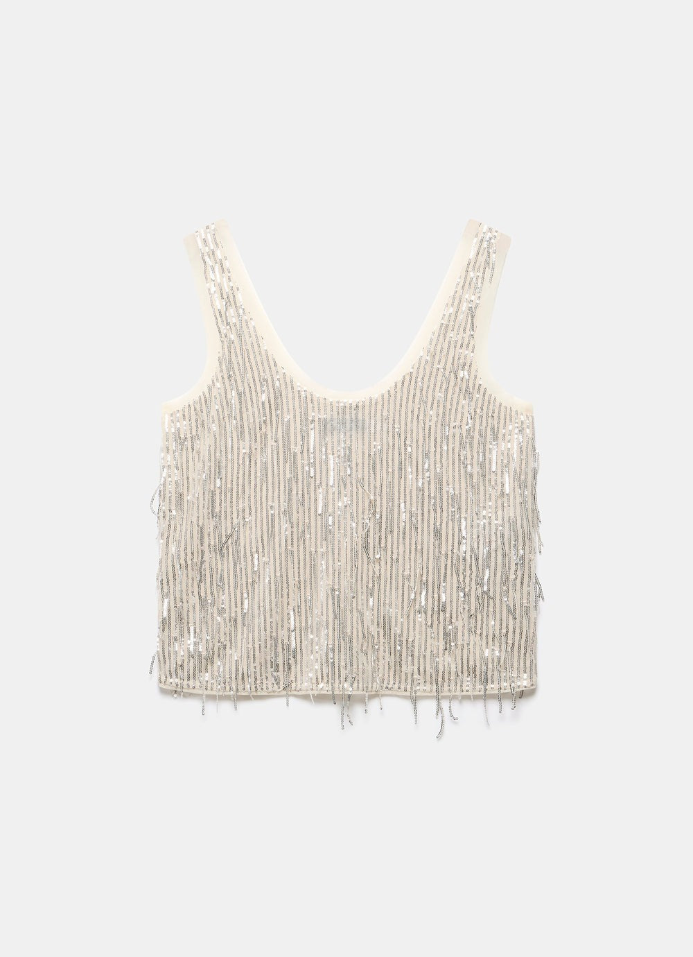 Silver Sequin Vest Top