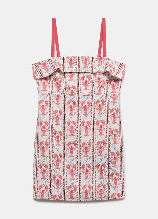 Red Lobster Print Mini Dress