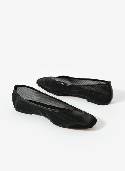 Piper Black Mesh Ballet Flats