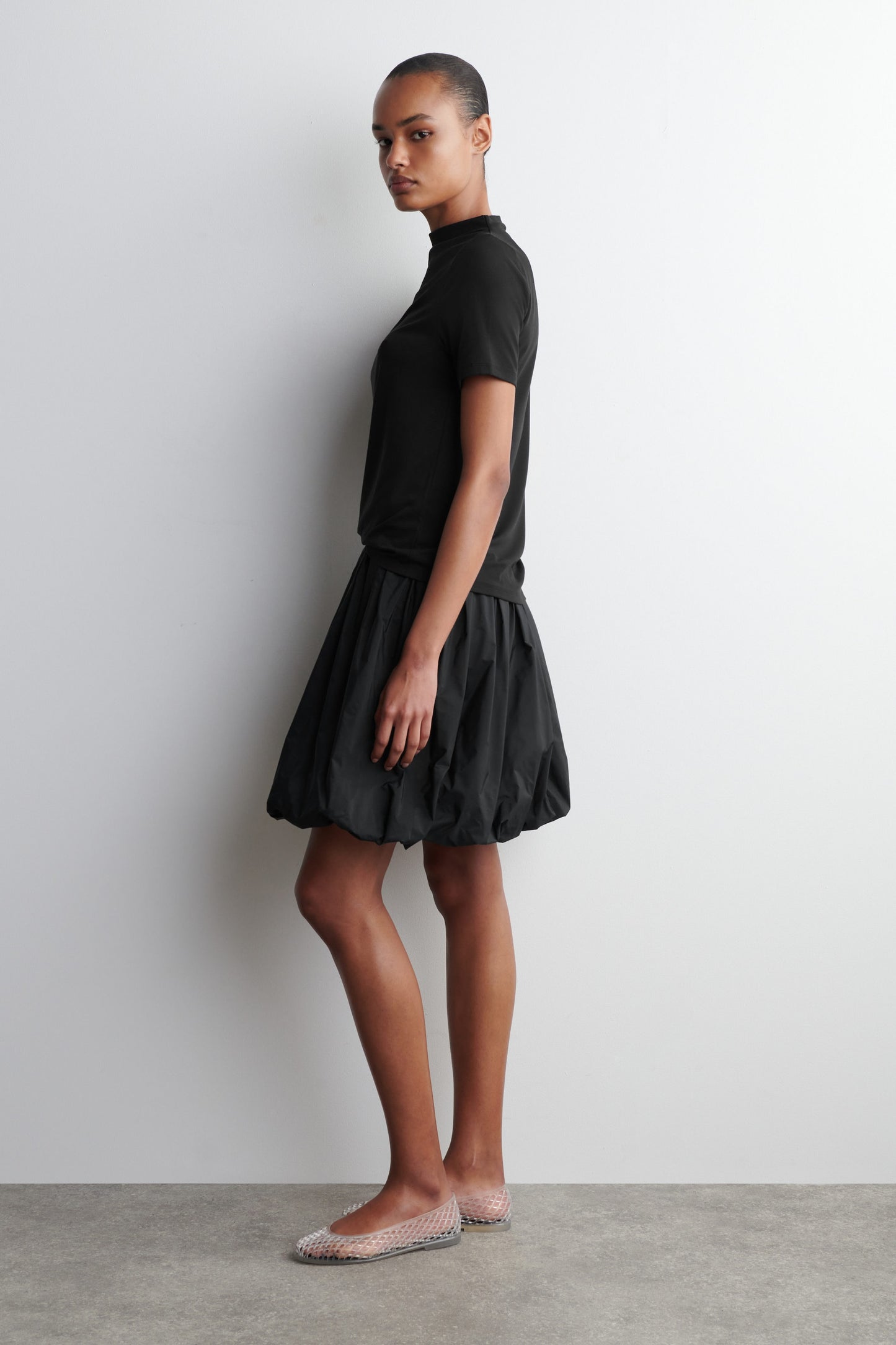 Bubble-Hem Mini Skirt