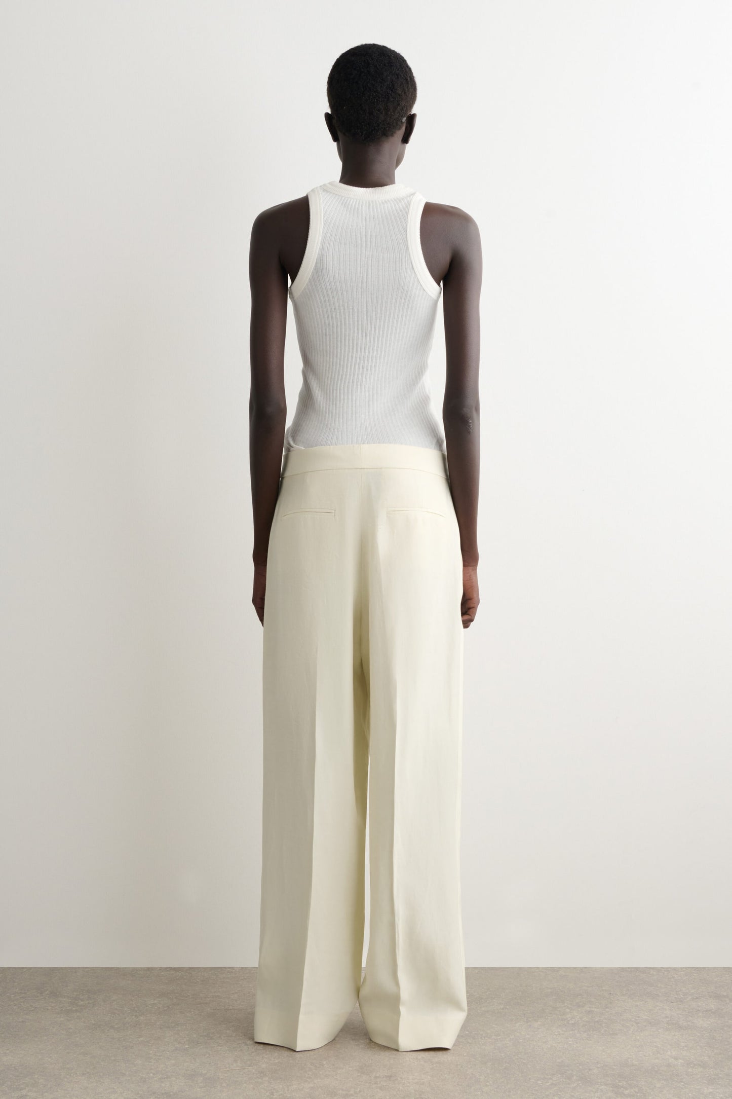 Tailored Linen-Blend Straight-Leg Trousers