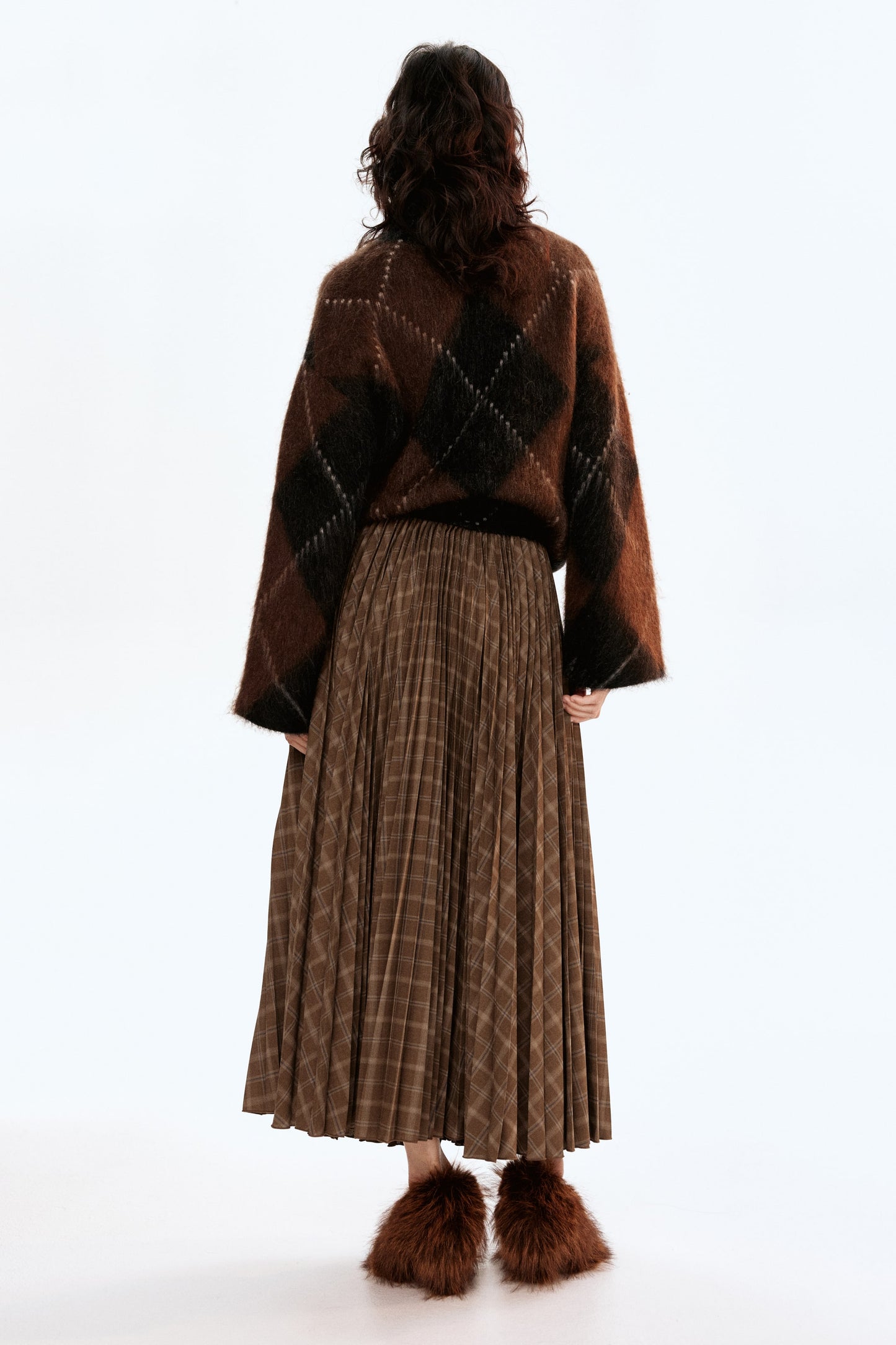 Pleated circular skirt