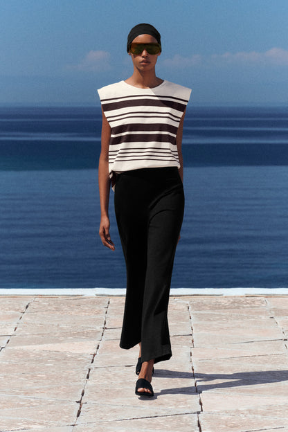Folded-Shoulder Cotton-Jersey Tank Top