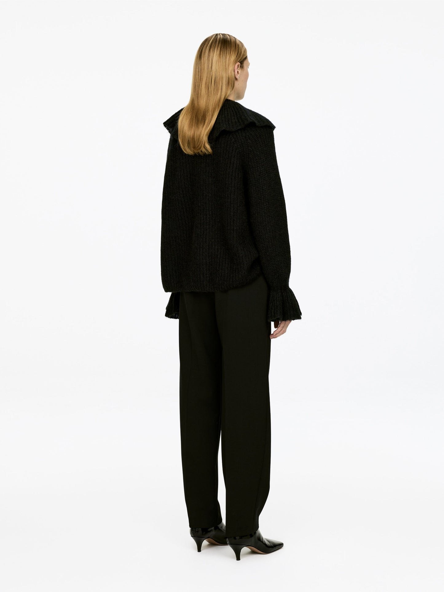 Mohair-Wool Blend Ruffle Jumper