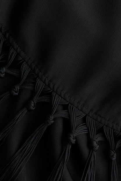 Linen-blend scarf-detail dress