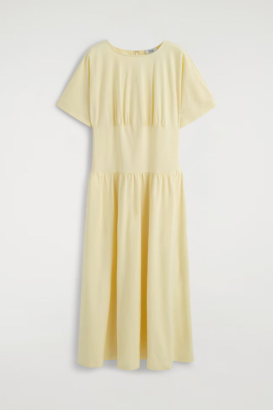 Waisted Cotton Midi Dress