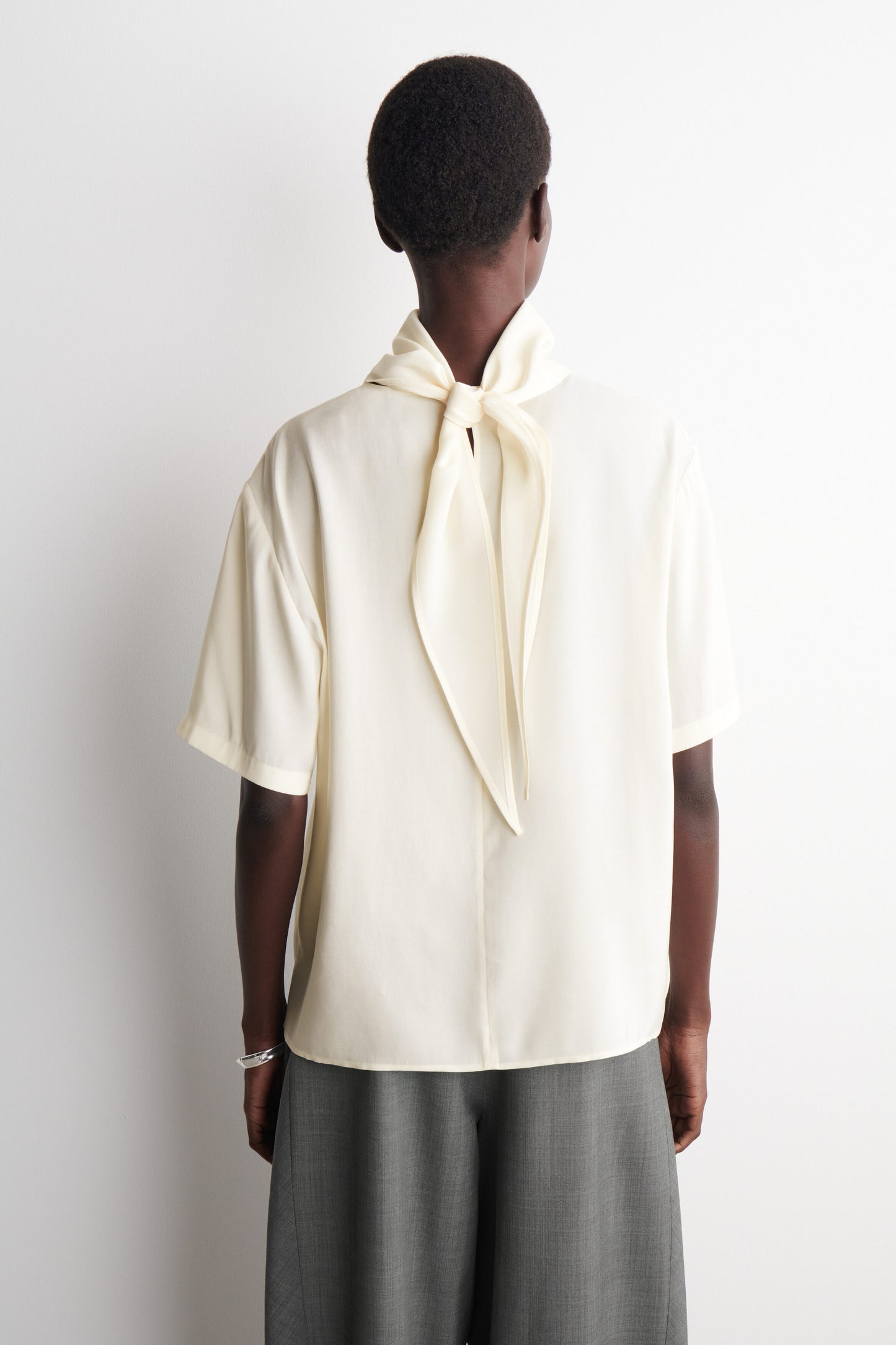 Draped Scarf-Detail Top