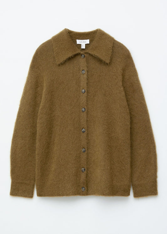 Brushed-Knit Oversized Cardigan