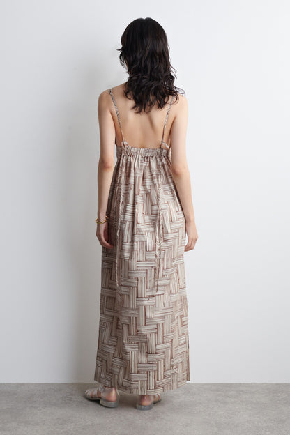 Printed V-Neck Maxi Dress