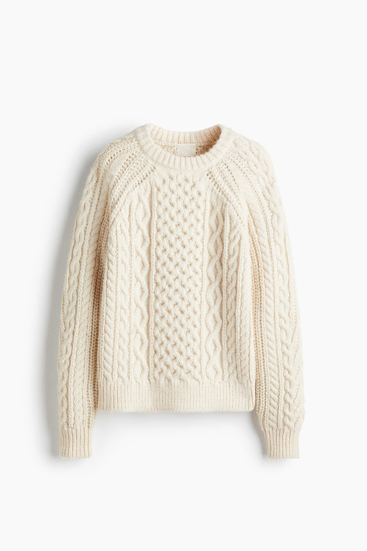 Cable-knit jumper