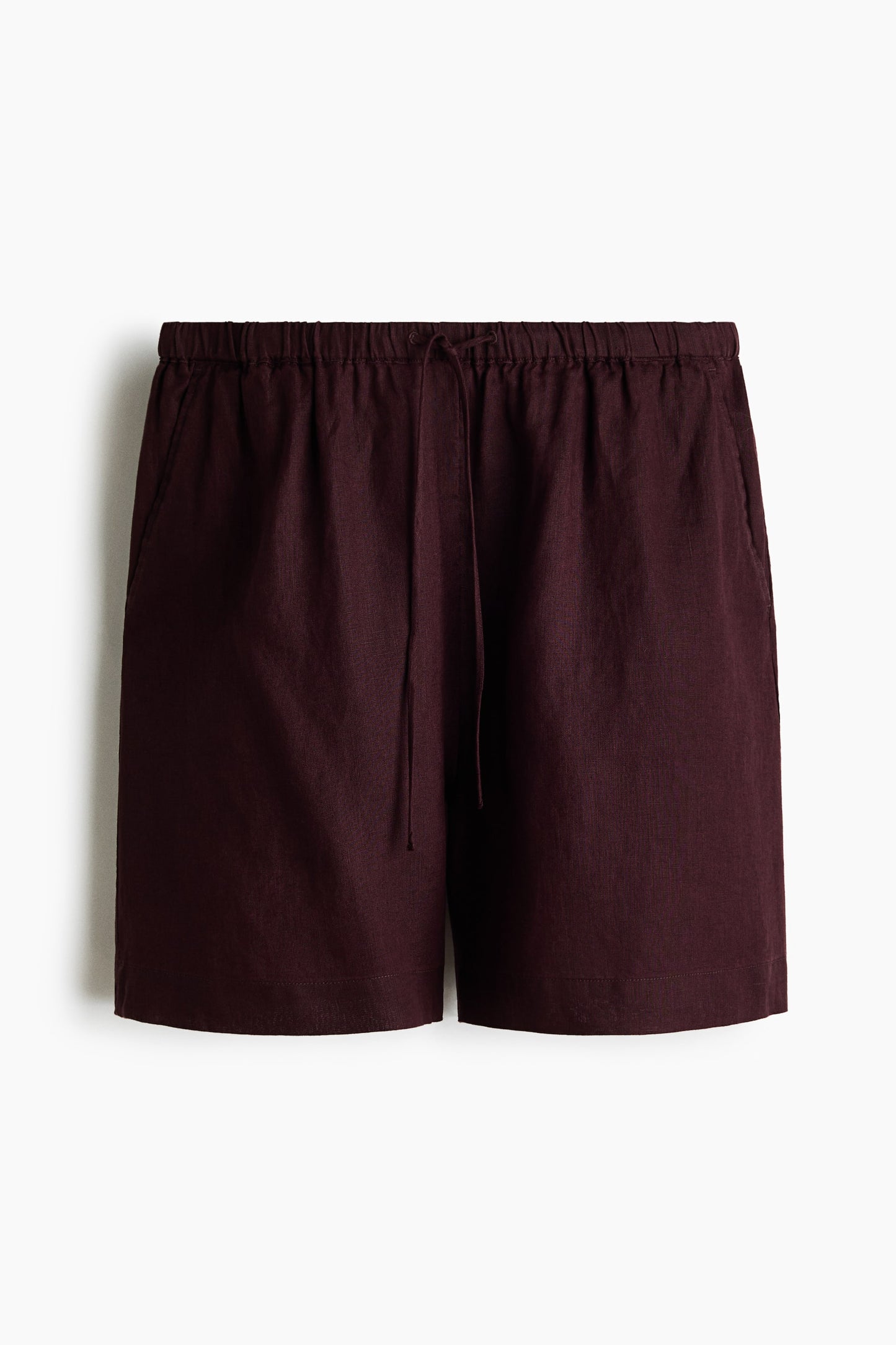 Linen-blend drawstring shorts