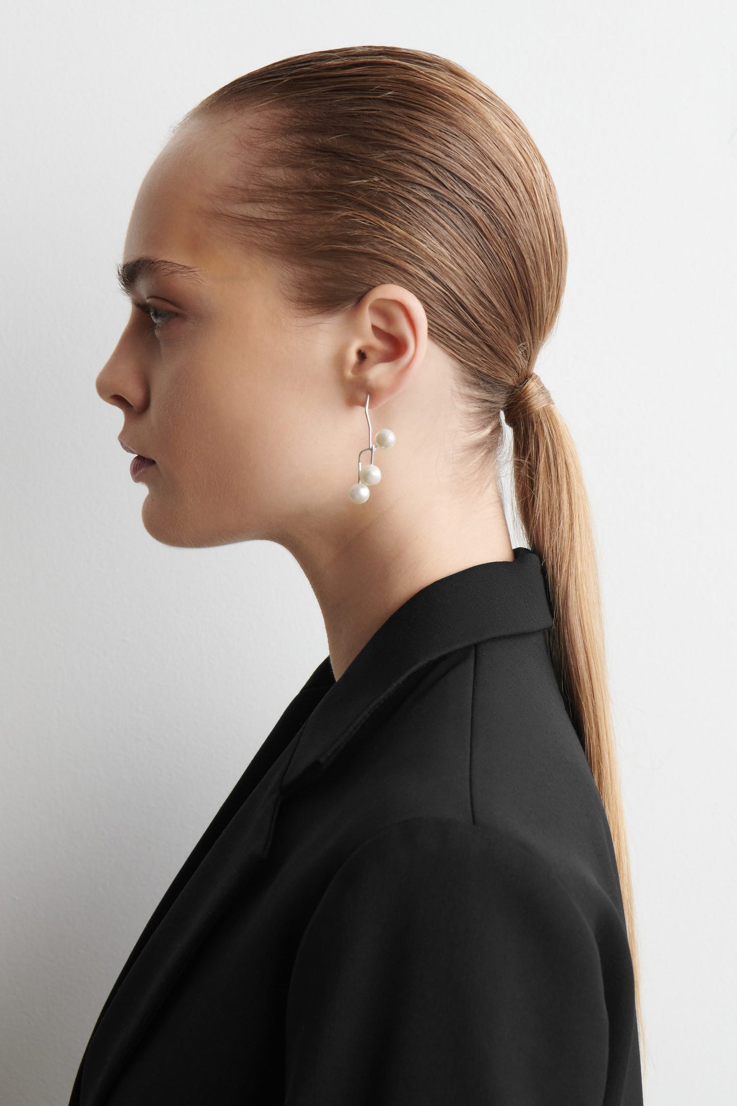 Mismatched Cascading Pearl Earrings