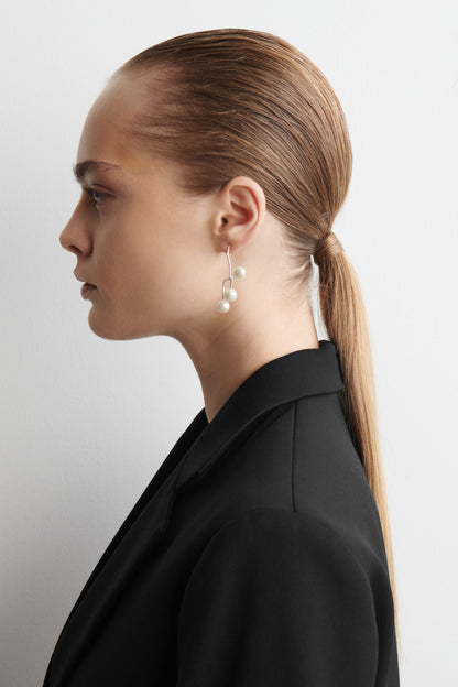 Mismatched Cascading Pearl Earrings