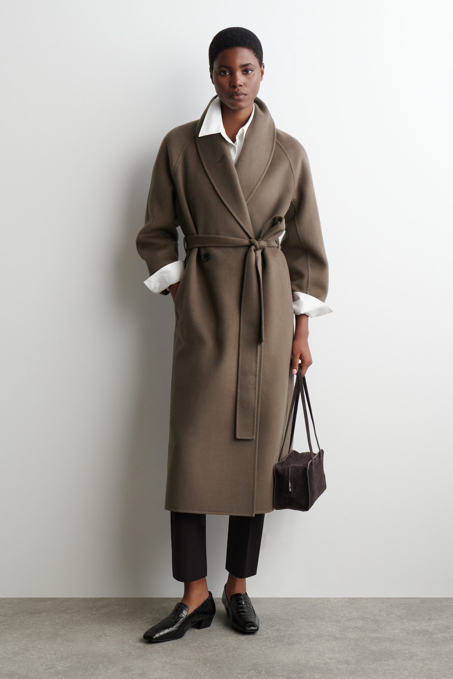 Belted Double-Faced Wool Coat