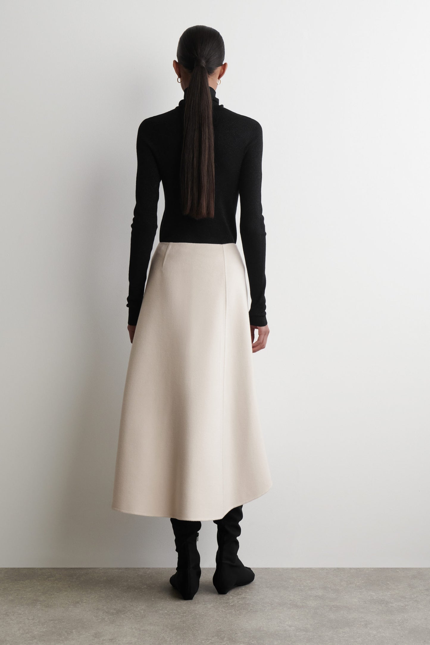 Double-Faced Wool Wrap Skirt