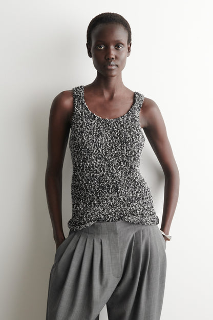 Two-Tone Chunky Knitted Tank Top