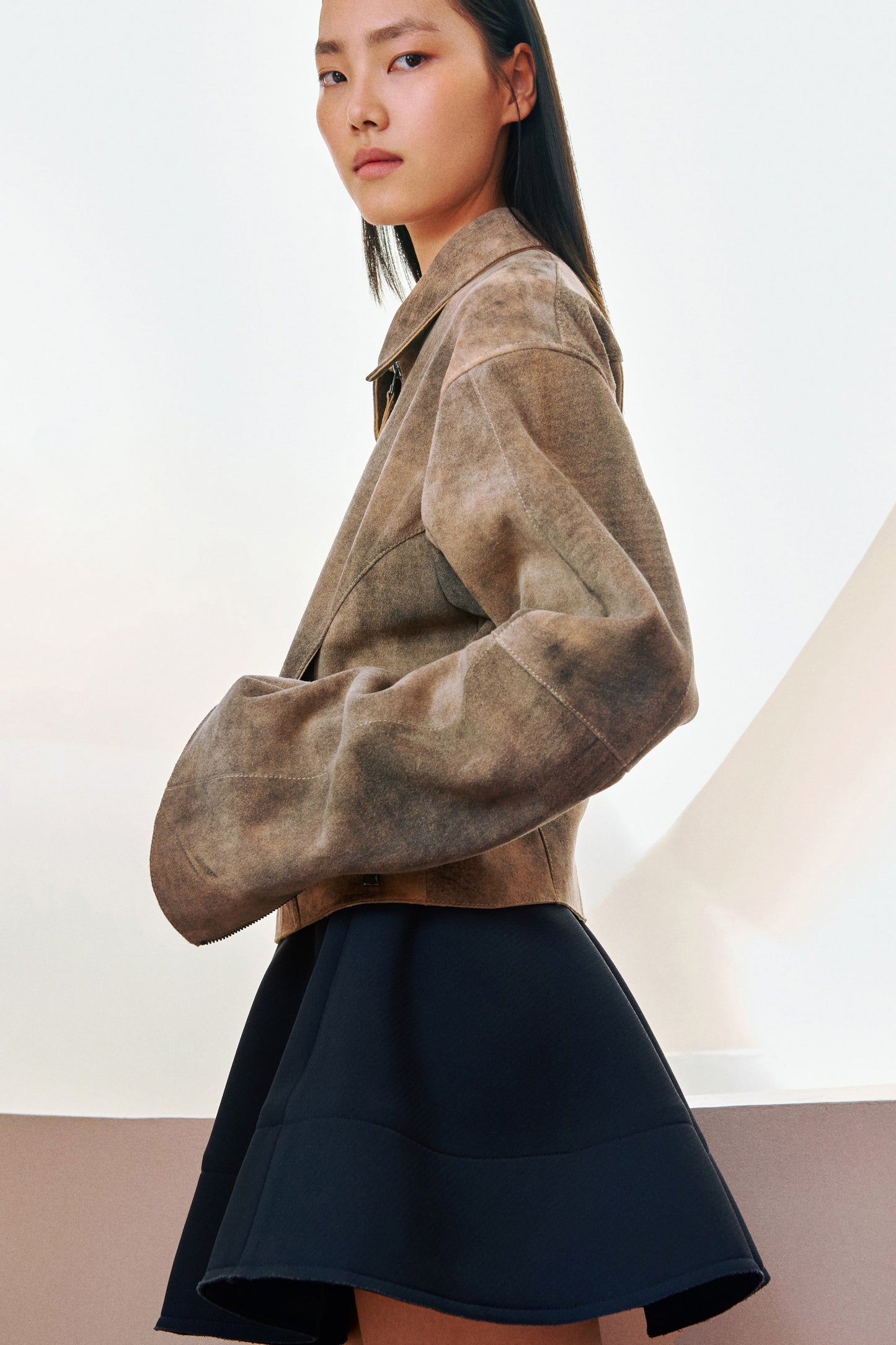 Washed-look suede jacket