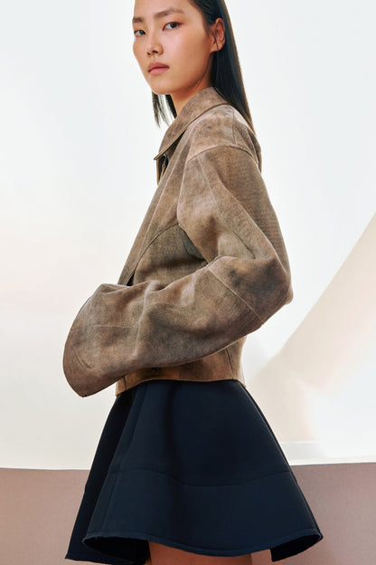 Washed-look suede jacket