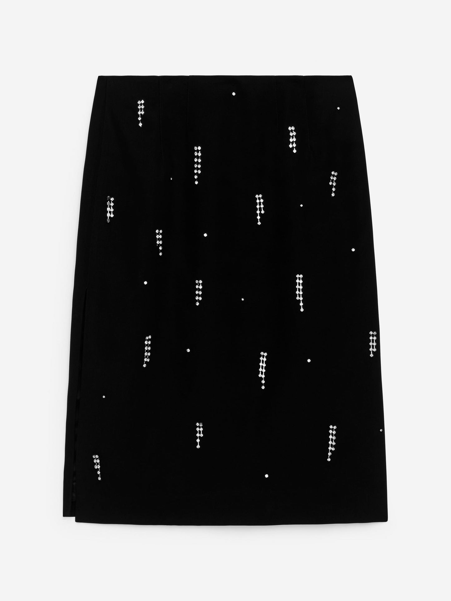Rhinestone-Detail Midi Skirt
