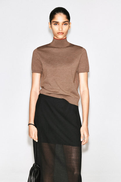 Merino Wool High-Neck Top