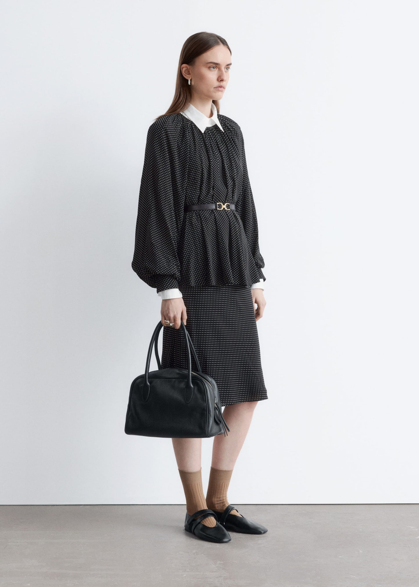 Balloon-Sleeve Blouse