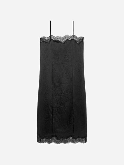 Lace-Trimmed Slip Dress
