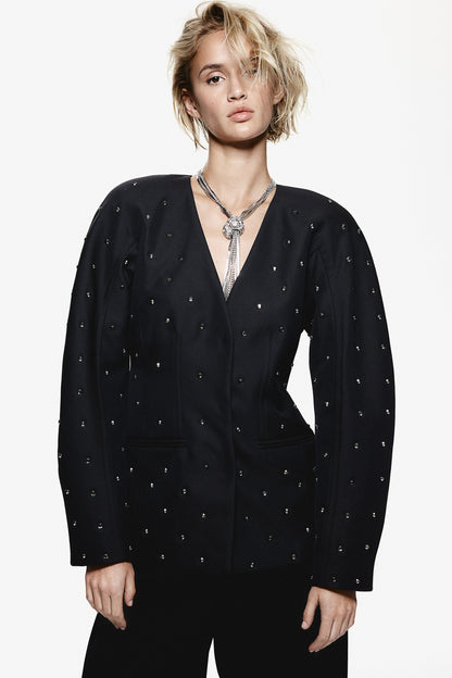 Rhinestone-embellished jacket