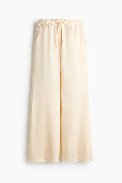 Flared satin trousers