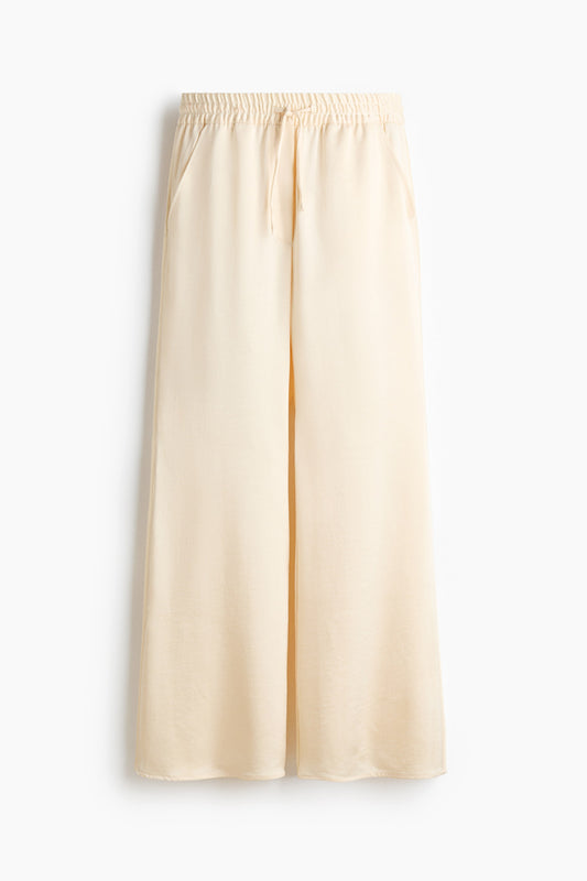 Flared satin trousers