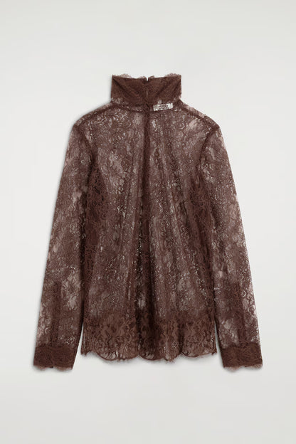 High-Neck Lace Top
