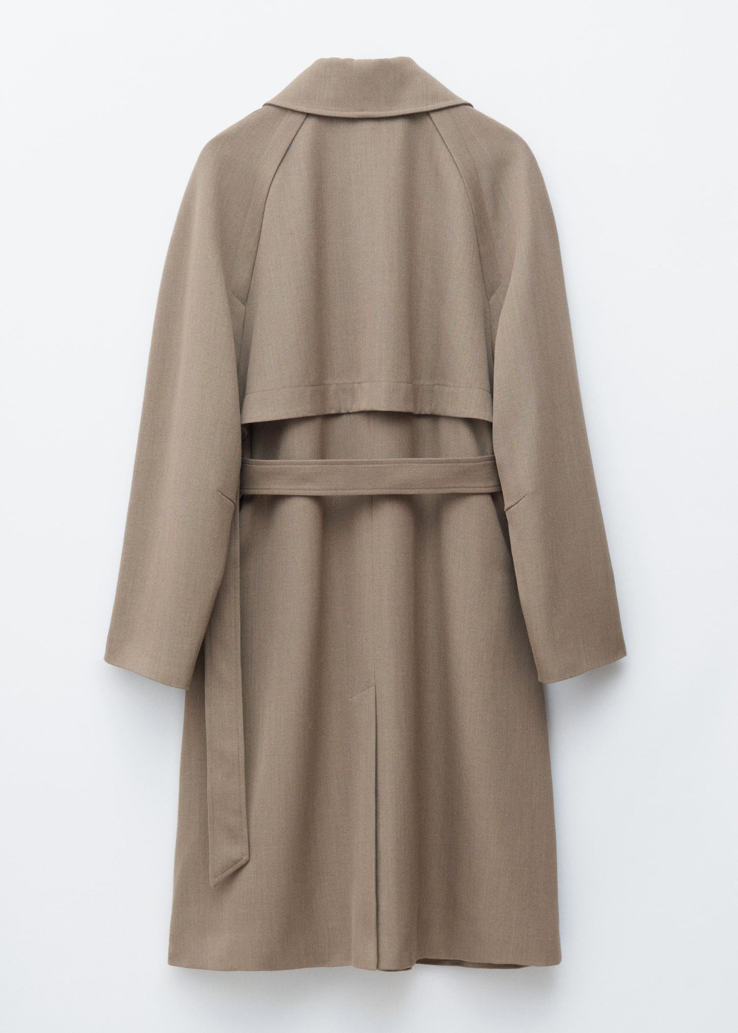 Tie-Belt Wool Trench Coat