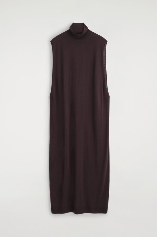 Merino Wool Roll-Neck Midi Dress