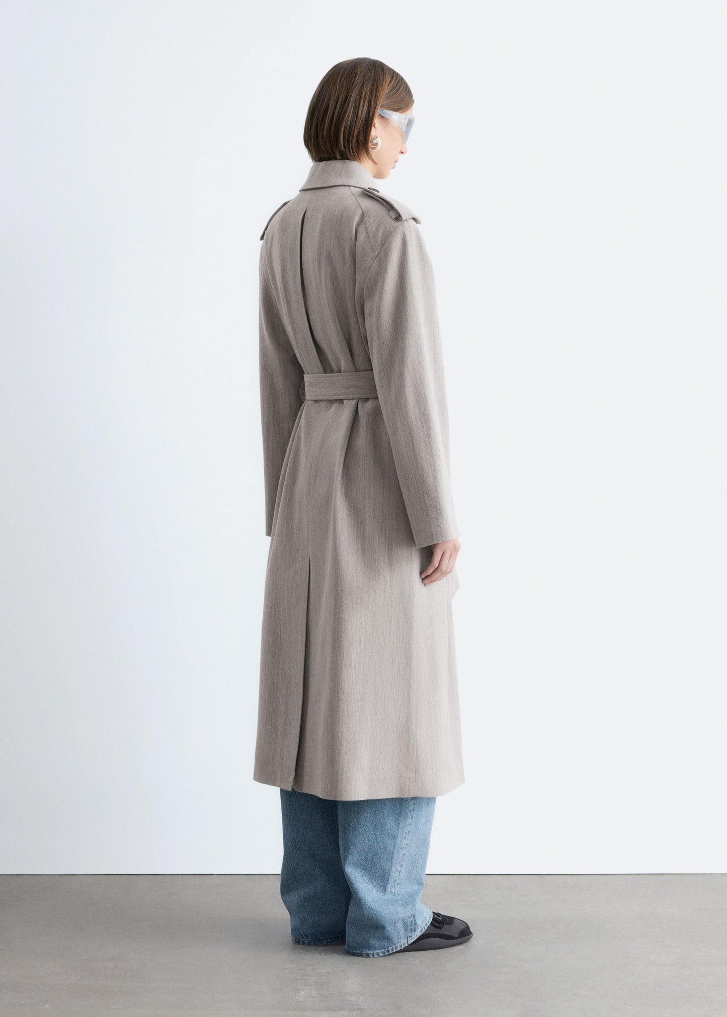 Wool Tie-Belt Trench Coat
