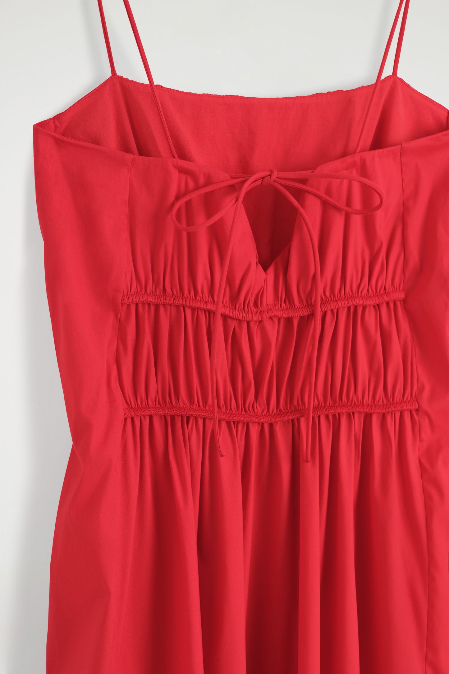 Gathered Cotton Midi Dress