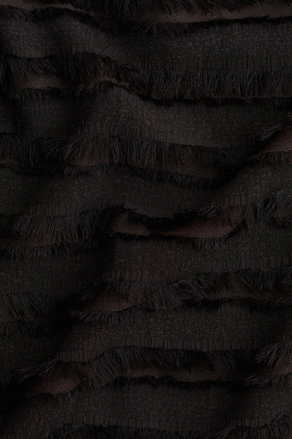 Fringe-trimmed midi skirt