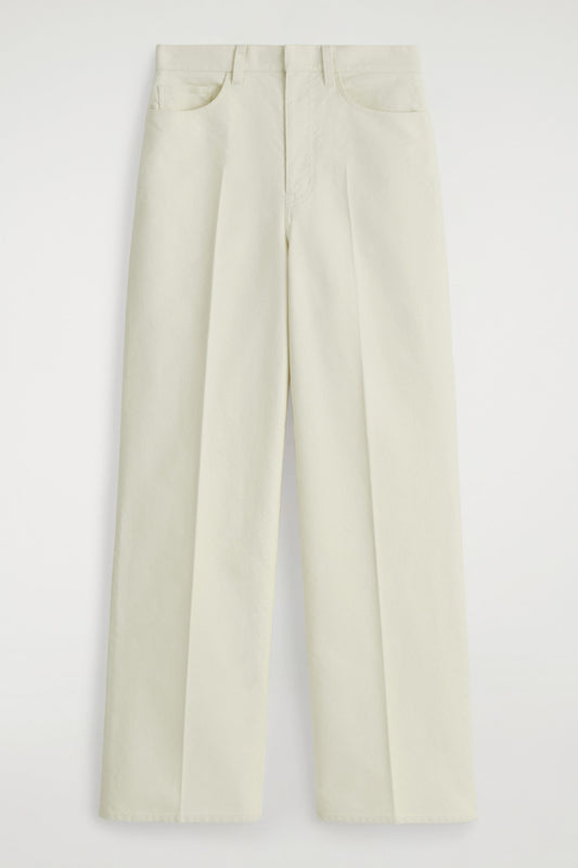 Cotton-Canvas Straight-Leg Trousers
