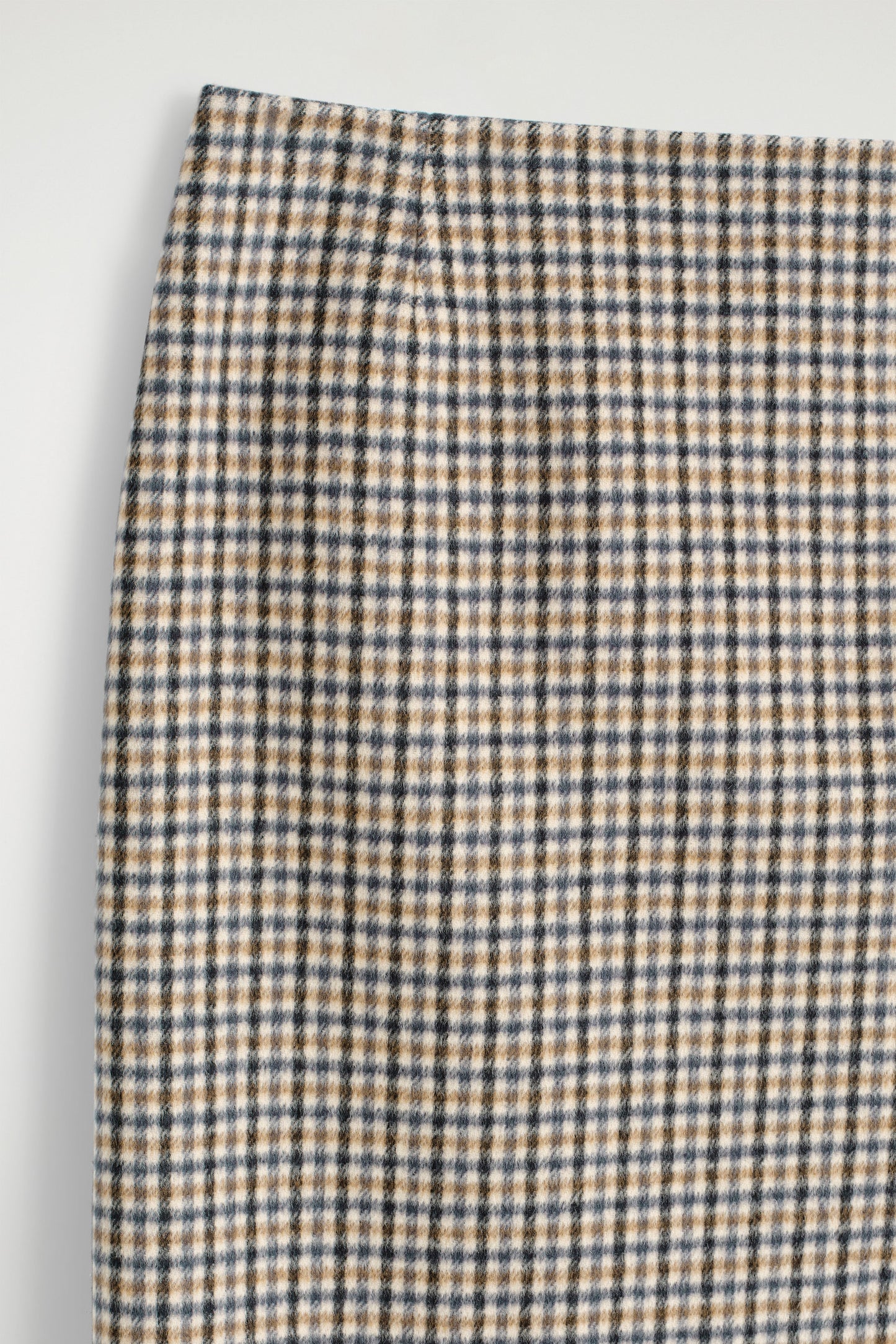 Checked Double-Faced Wool Skirt