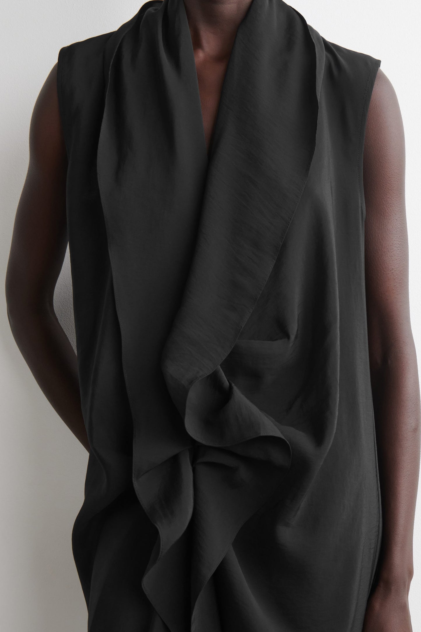 Ruffled draped midi dress