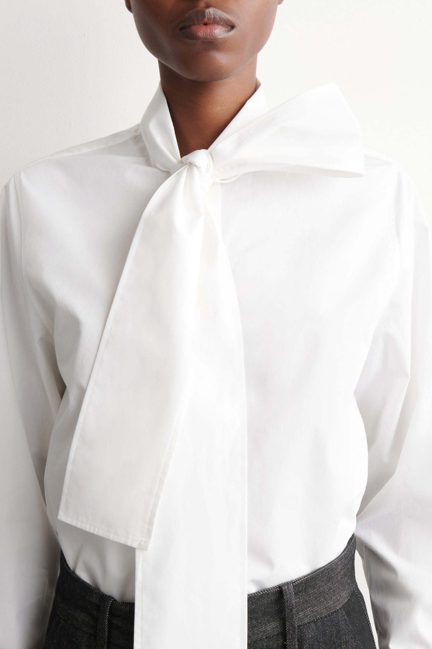 Bow-Detail Cotton Blouse