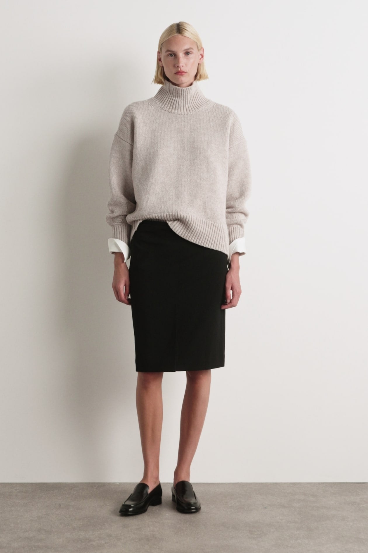Chunky Funnel-Neck Wool Jumper