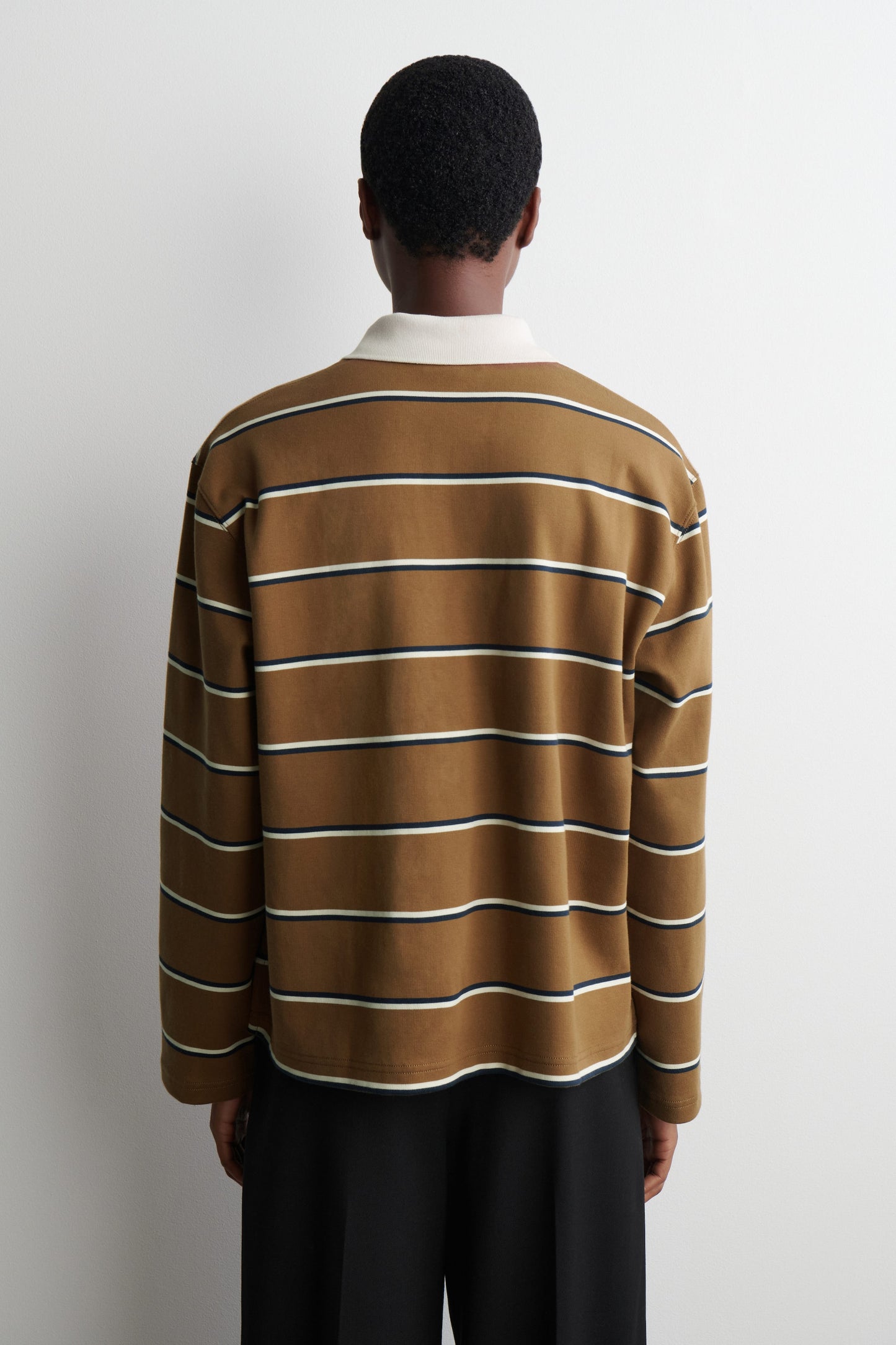 Striped Long-Sleeved Polo Shirt