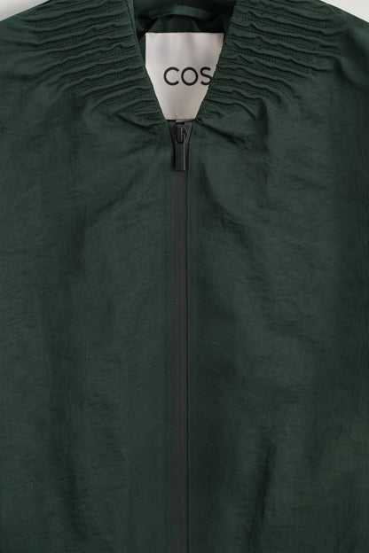 Gathered nylon bomber jacket