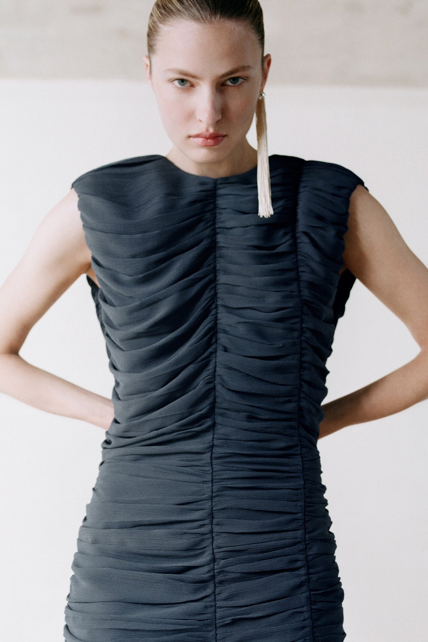 Gathered panelled dress