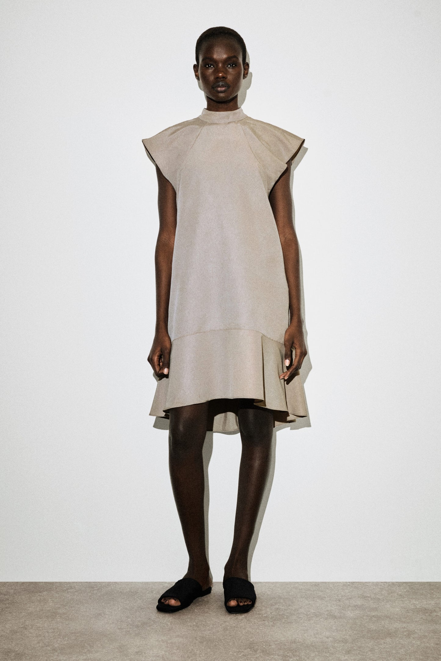 Sculpted High-Neck Dress