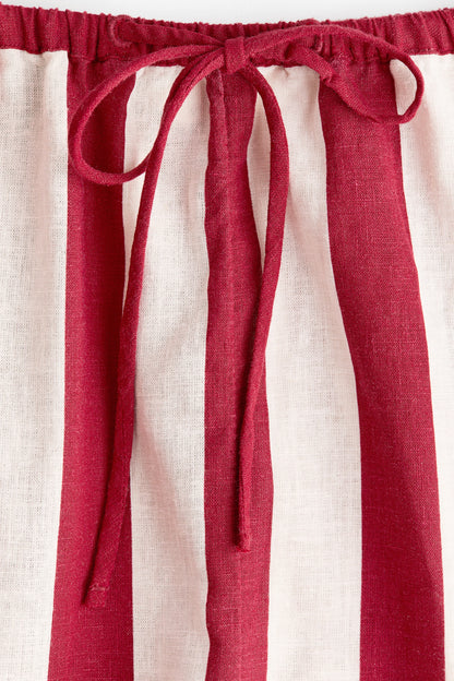 Striped Linen-blend shorts