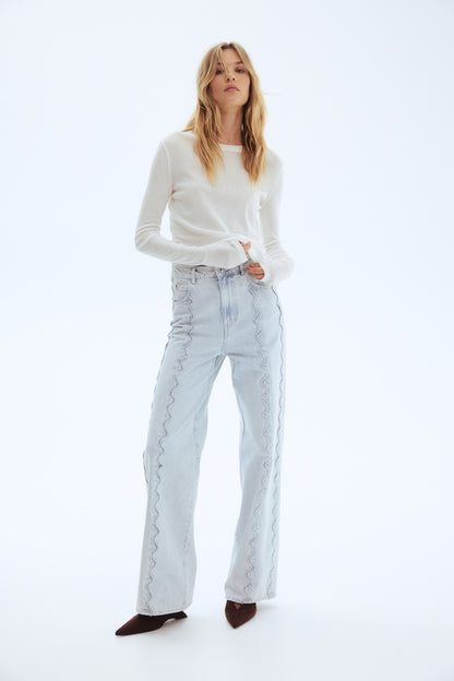 Flared Regular Waist Jeans