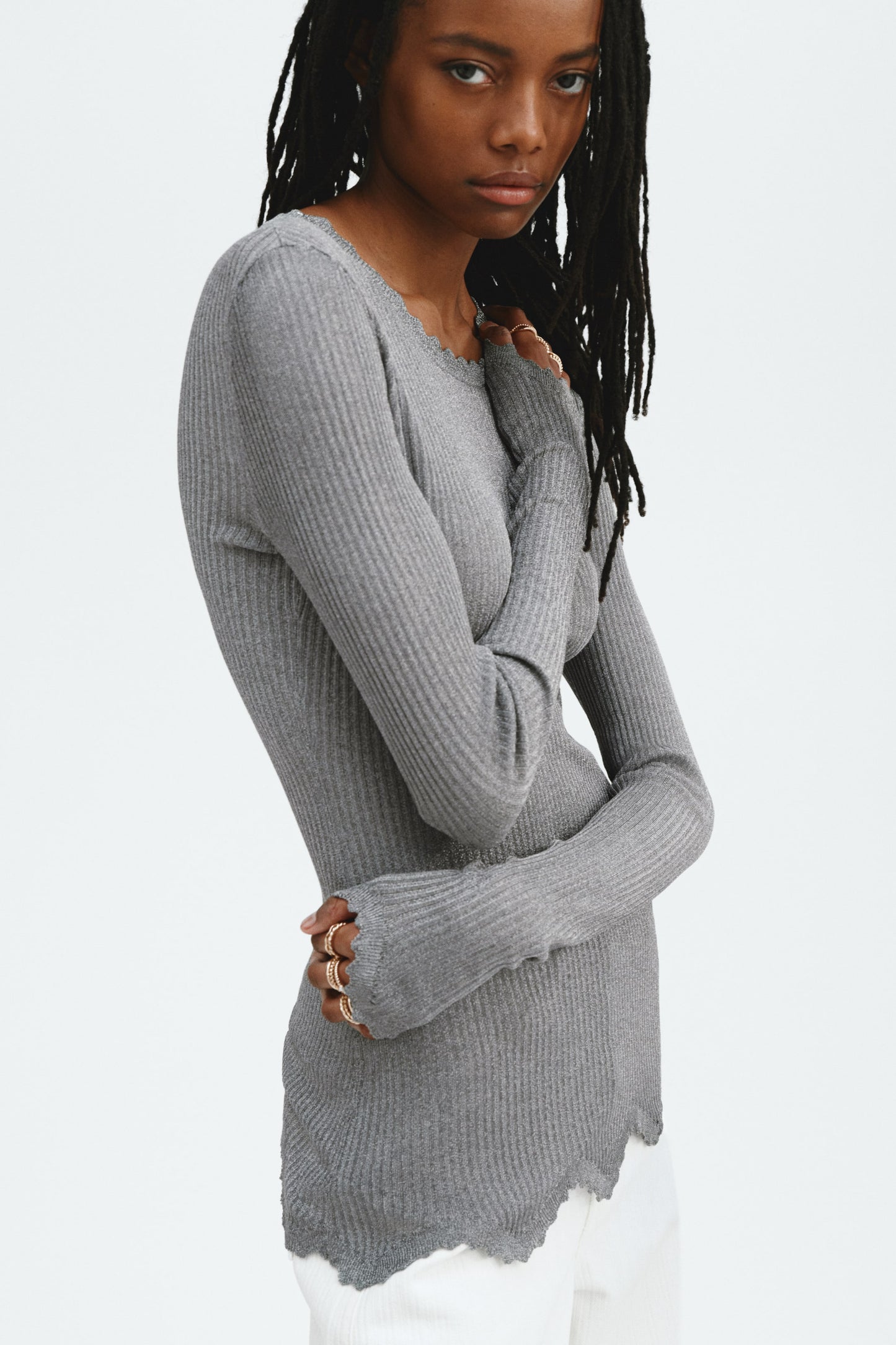 Glittery viscose top