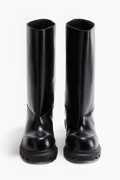 Chunky leather boots